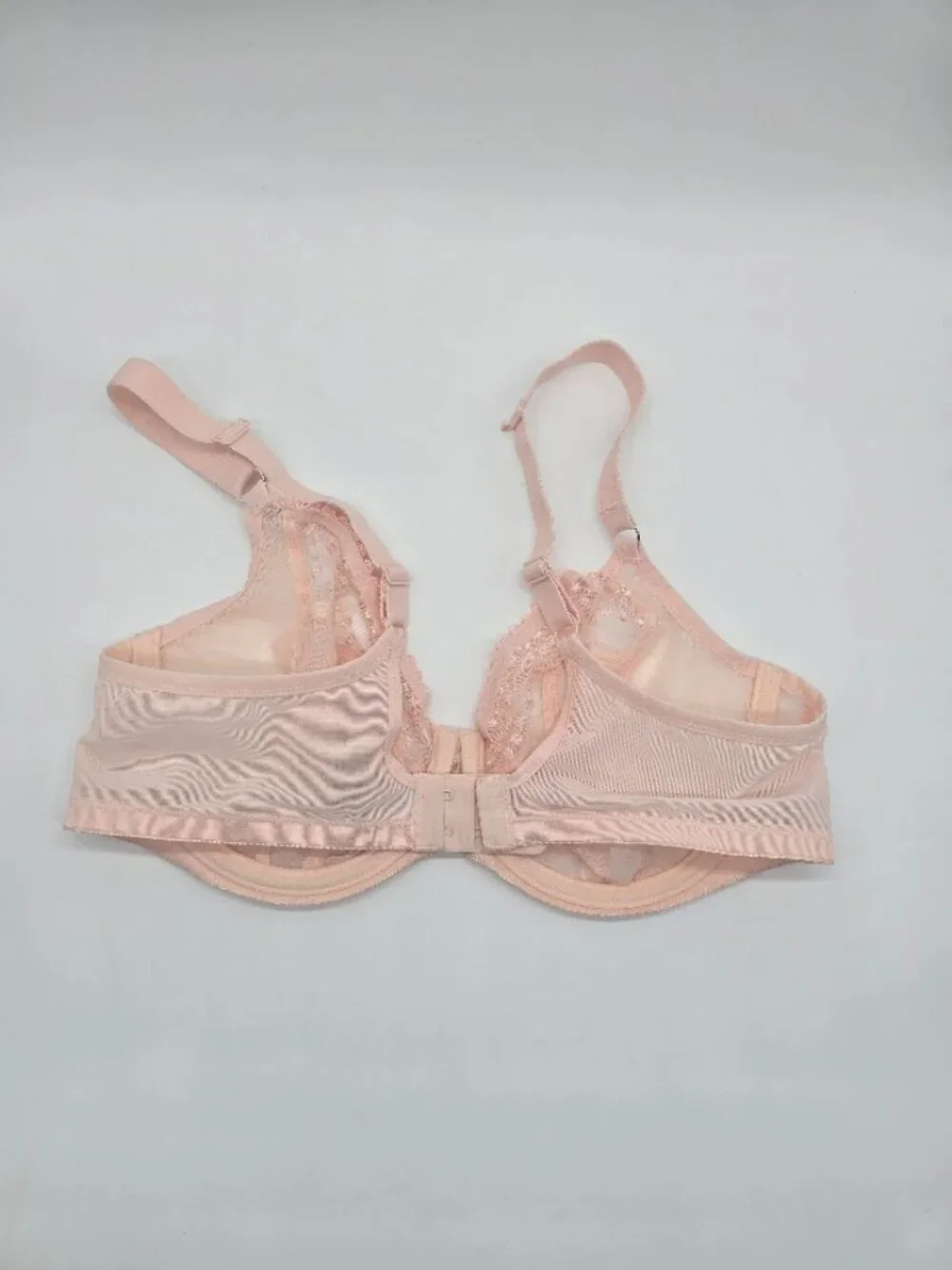 Sheer Embroidered Full-Coverage Bra in Blush Pink
